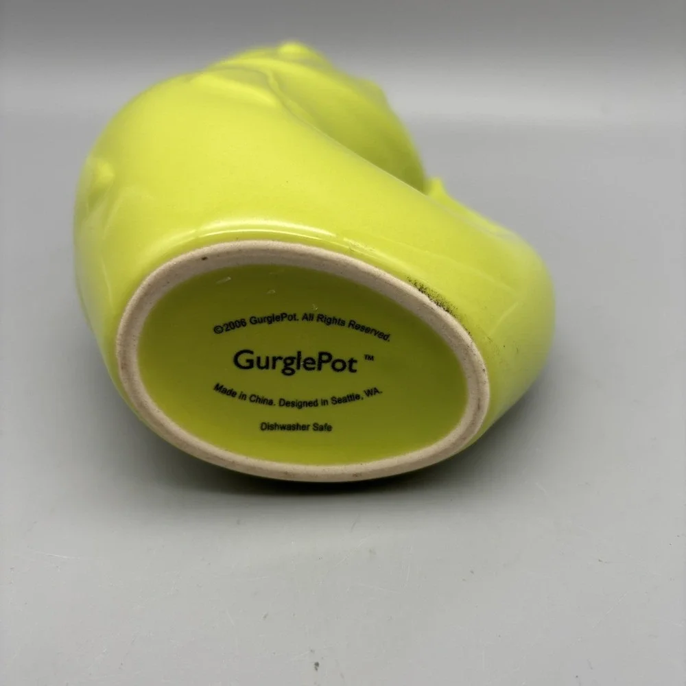 Lime Green Gurgle Pot 6.5